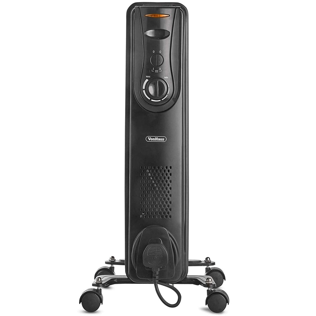 Vonhaus 220 Volt 7 Fin Oil Filled Radiator Portable Electric Heater 220v 240 volts - 1500W 2500280 - 220 - Electronics