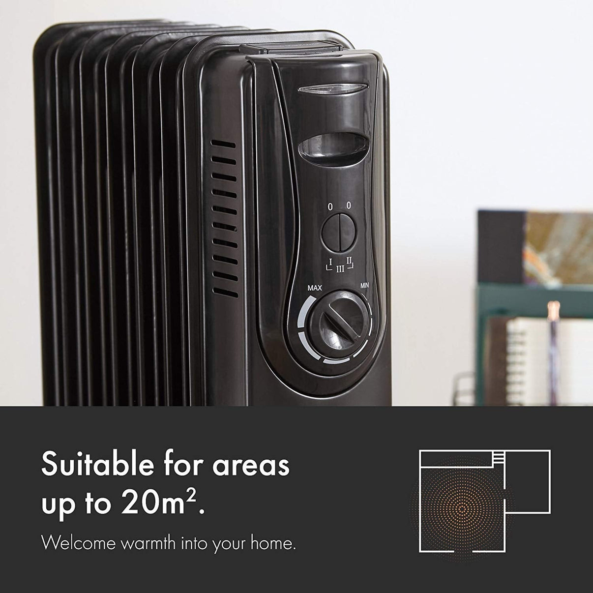 Vonhaus 220 Volt 7 Fin Oil Filled Radiator Portable Electric Heater 220v 240 volts - 1500W 2500280 - 220 - Electronics