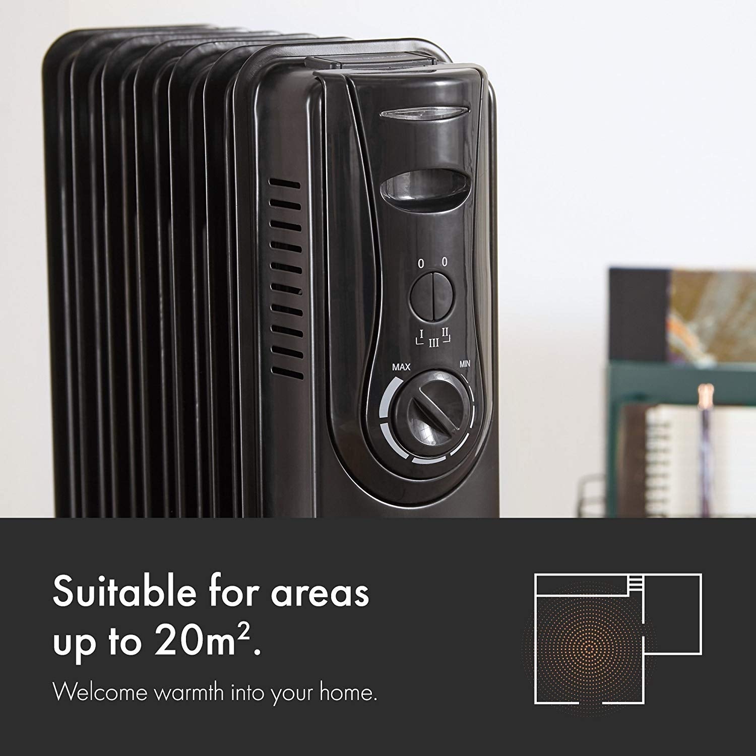 Vonhaus 220 Volt 7 Fin Oil Filled Radiator Portable Electric Heater 220v 240 volts - 1500W 2500280 - 220 - Electronics