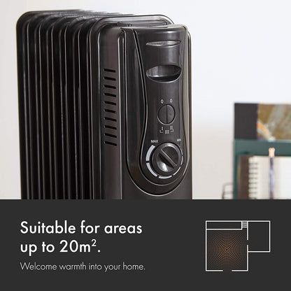 Vonhaus 220 Volt 7 Fin Oil Filled Radiator Portable Electric Heater 220v 240 volts - 1500W 2500280 - 220 - Electronics