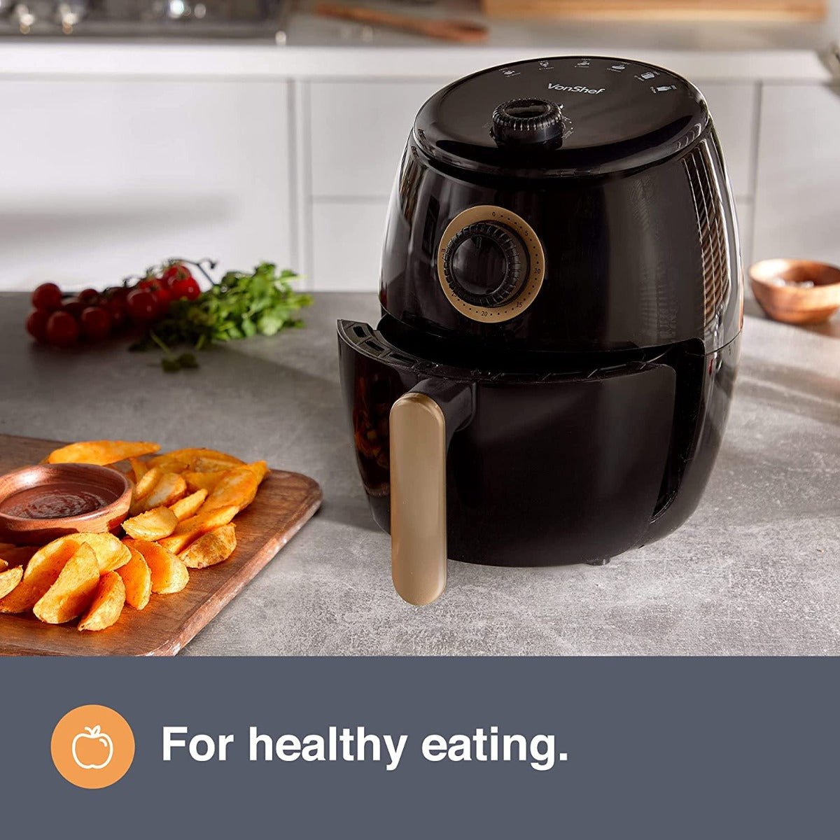 Vonhaus 220 volt Air Fryer 2000155 2 Liter air fryer 220v 240 volts Large Capacity Basket, Rapid Air Circulation, Easy Clean Non - Stick & Auto Shut Off Low Fat Healthy Cooking - 220 - Electronics