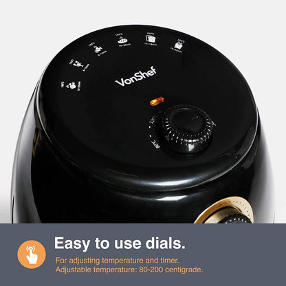 Vonhaus 220 volt Air Fryer 2000155 2 Liter air fryer 220v 240 volts Large Capacity Basket, Rapid Air Circulation, Easy Clean Non - Stick & Auto Shut Off Low Fat Healthy Cooking - 220 - Electronics