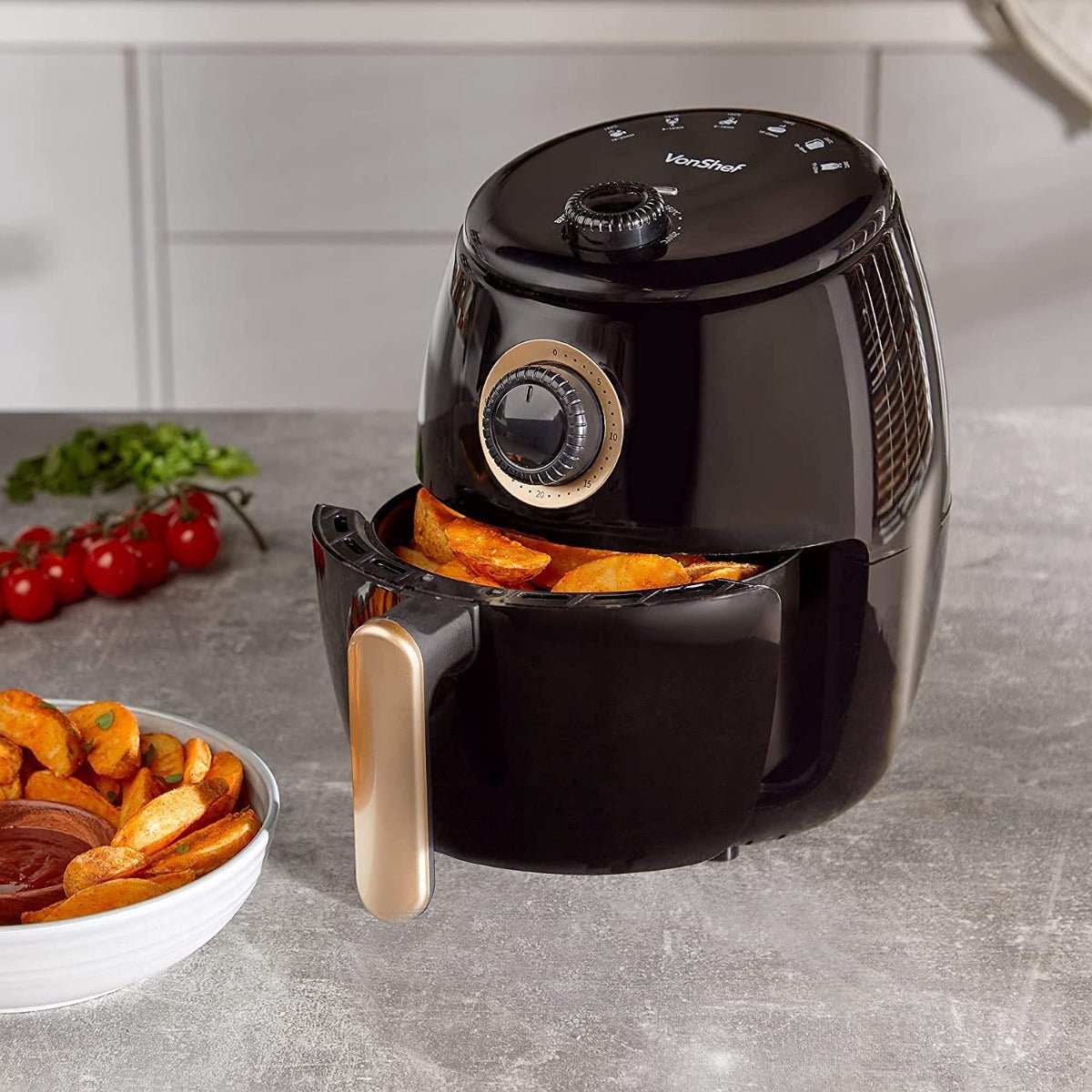 Vonhaus 220 volt Air Fryer 2000155 2 Liter air fryer 220v 240 volts Large Capacity Basket, Rapid Air Circulation, Easy Clean Non - Stick & Auto Shut Off Low Fat Healthy Cooking - 220 - Electronics