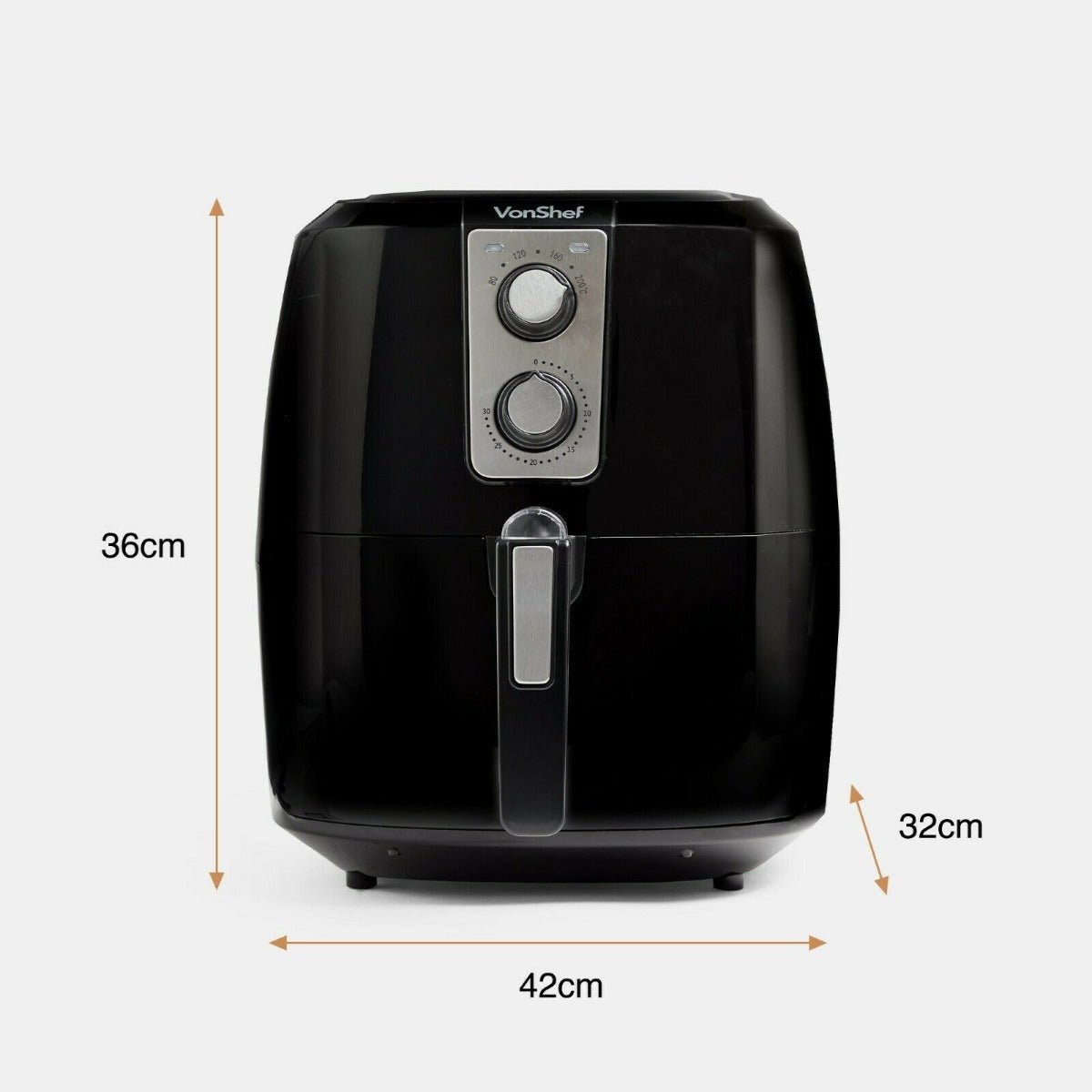 Vonhaus 220 volt Air Fryer 2000156 5.5 Liter Large Capacity Basket 1800 Watts 220v 240 volts 50 hz - 220 - Electronics