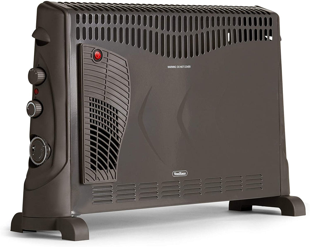 Vonhaus 220 Volt Convector Heater with timer - Black 220v 240 Volts 2500293 - 220 - Electronics