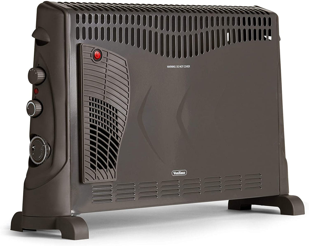 Vonhaus 220 Volt Convector Heater with timer - Black 220v 240 Volts 2500293 - 220 - Electronics