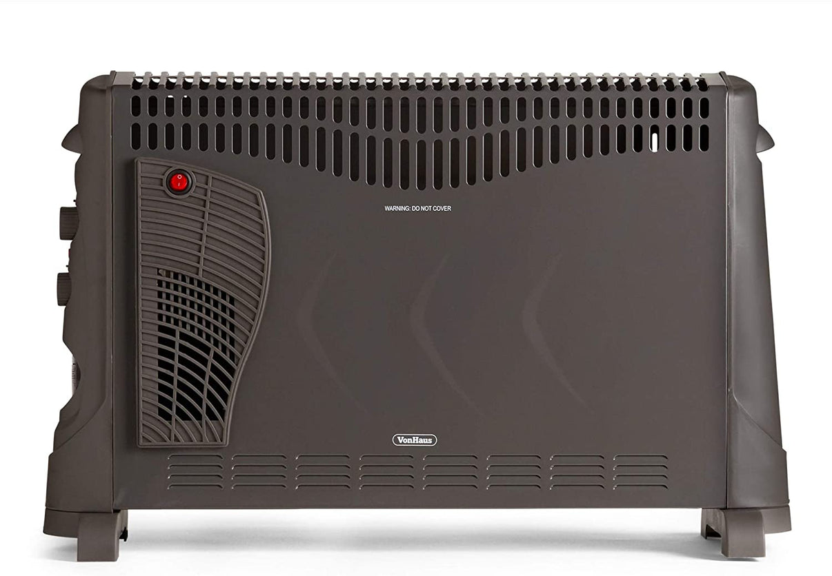 Vonhaus 220 Volt Convector Heater with timer - Black 220v 240 Volts 2500293 - 220 - Electronics
