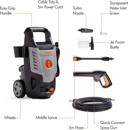 VonHaus 220 volt high pressure washer 1600w portable with accessories and attachments 130 bar pressure 220v 240 volts - 220 - Electronics