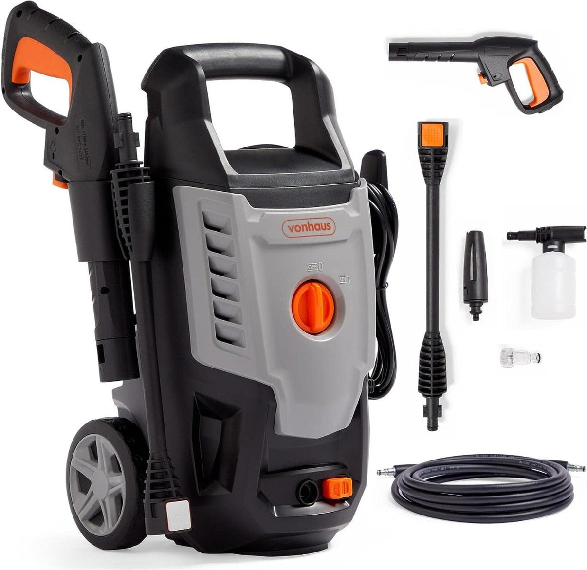 VonHaus 220 volt high pressure washer 1600w portable with accessories and attachments 130 bar pressure 220v 240 volts - 220 - Electronics