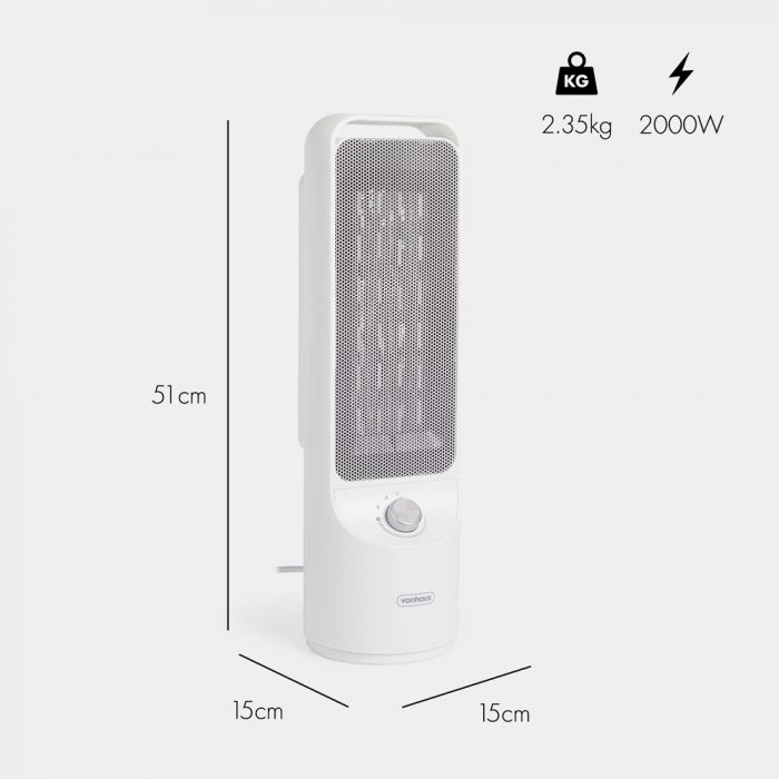 Vonhaus 220 Volt Oscillating Ceramic Fan Heater with Timer Remote Control 220v 240 volts 2500451 - 220 - Electronics