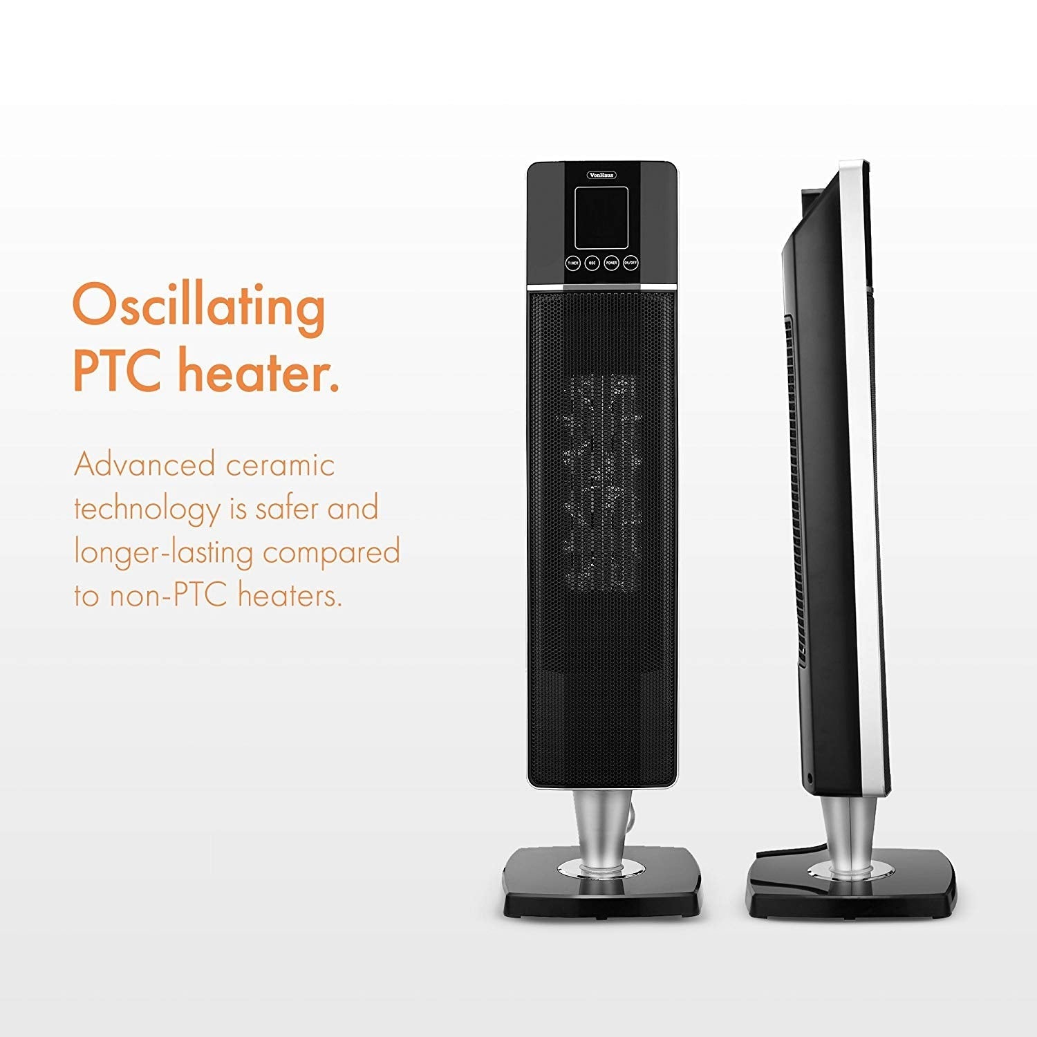 Vonhaus 220 Volt Oscillating Tower Fan Heater Timer Remote 220v 240 volts 220v 14041 - 220 - Electronics