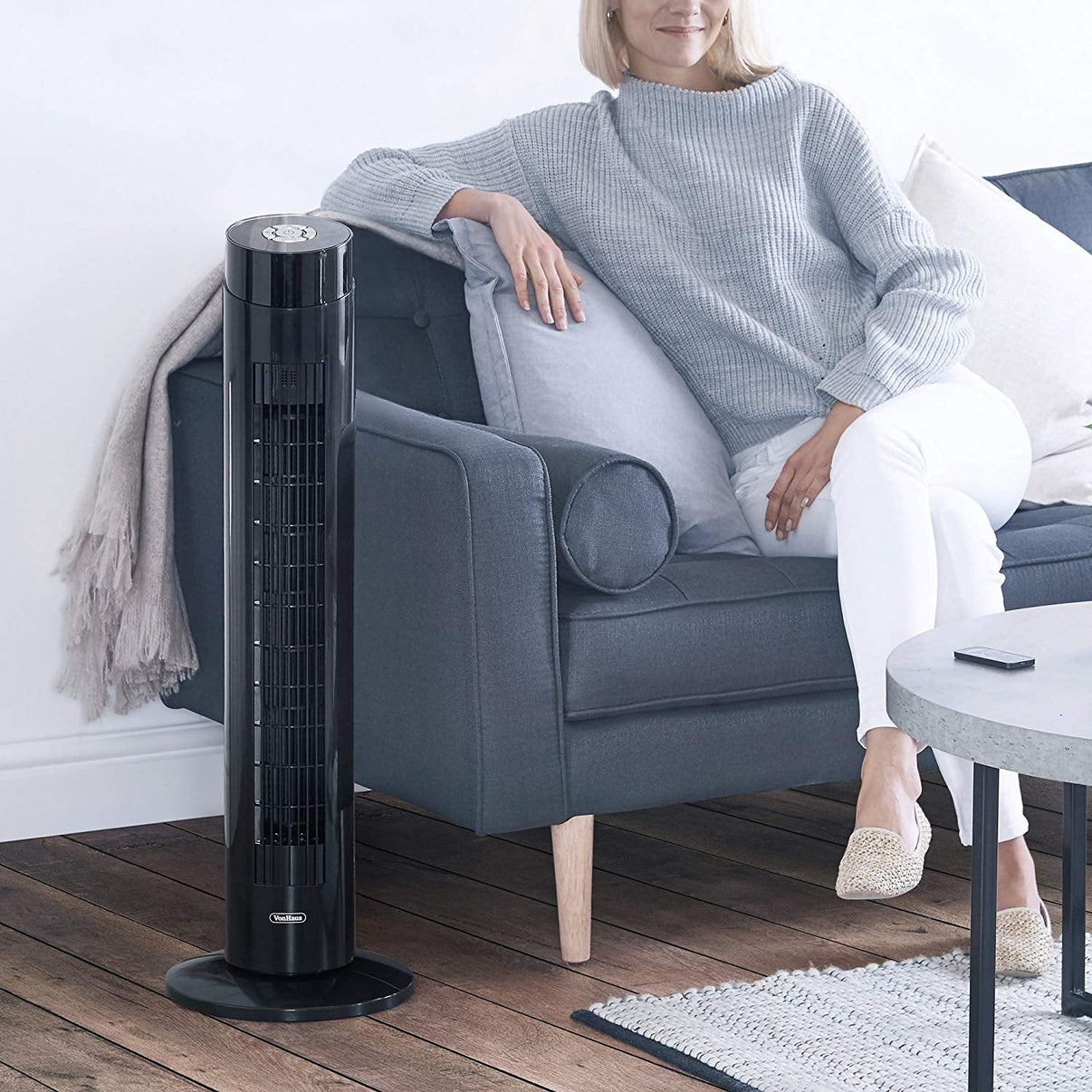 Vonhaus 220 volt Pedestal Fan Floor Standing Oscillating 3 Speed 220v 240 volts 50 hz 2500015 - 220 - Electronics
