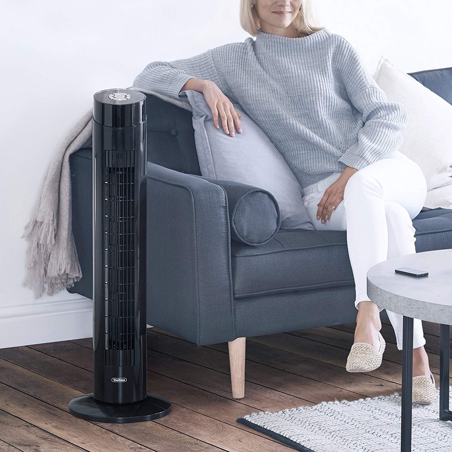 Vonhaus 220 volt Pedestal Fan Floor Standing Oscillating 3 Speed 220v 240 volts 50 hz 2500015 - 220 - Electronics