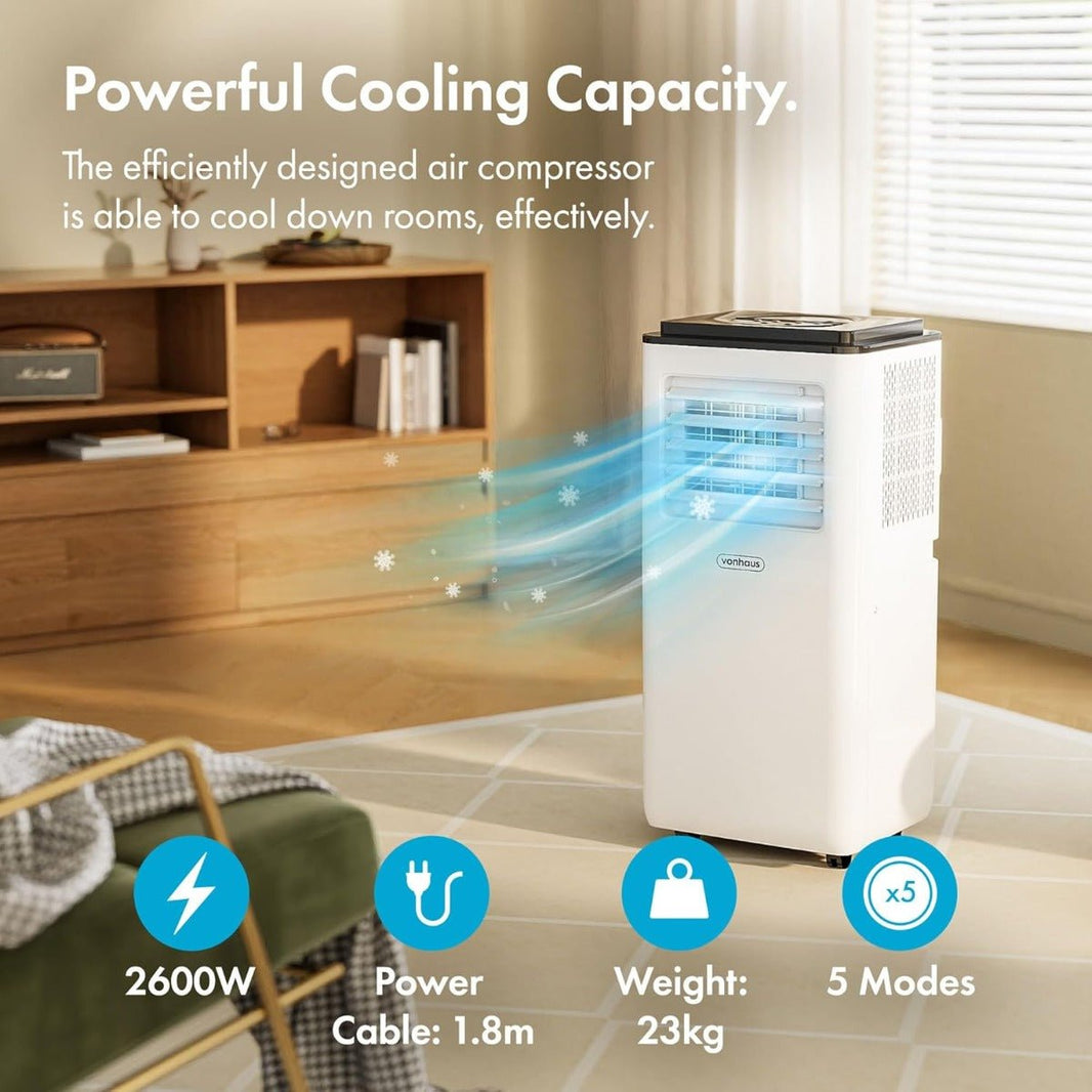 VonHaus 220 volt Portable air conditioner and dehumidifier 9000 BTU 220v 240 volt 50hz - 220 - Electronics