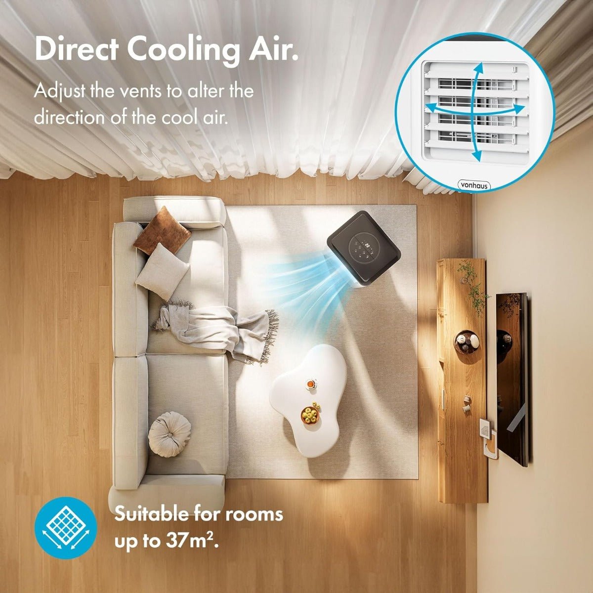 VonHaus 220 volt Portable air conditioner and dehumidifier 9000 BTU 220v 240 volt 50hz - 220 - Electronics