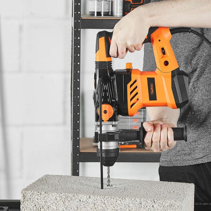 VonHaus 220 volt SDS Rotary Hammer Drill 1500W Hammer Impact Drill for Drilling and Chisel - Masonry & Demolition 3500144 220v 240 volts - 220 - Electronics