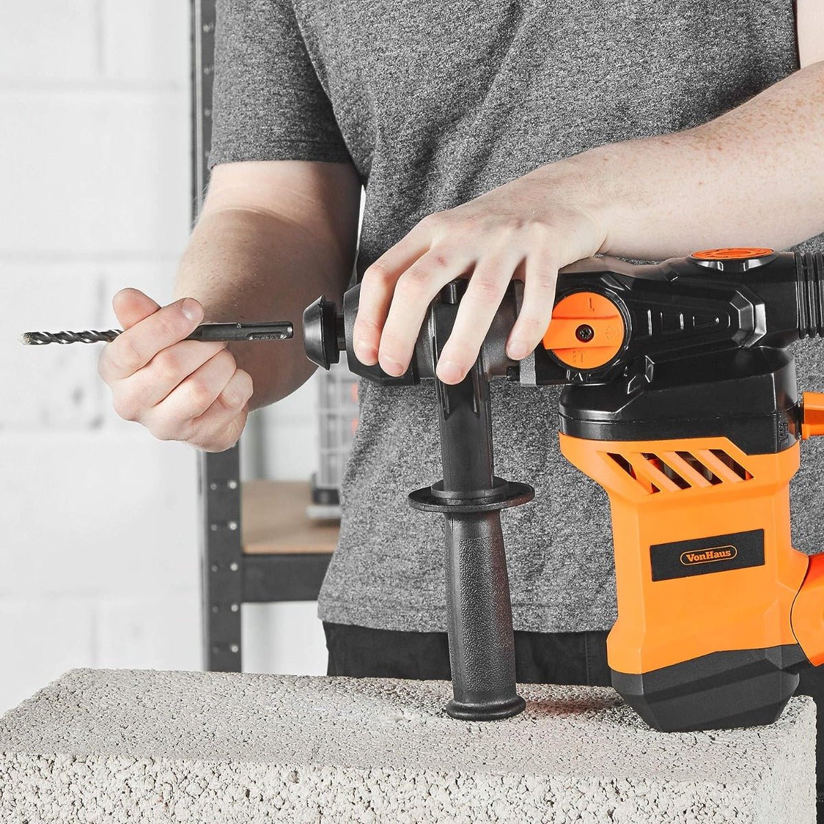 VonHaus 220 volt SDS Rotary Hammer Drill 1500W Hammer Impact Drill for Drilling and Chisel - Masonry & Demolition 3500144 220v 240 volts - 220 - Electronics