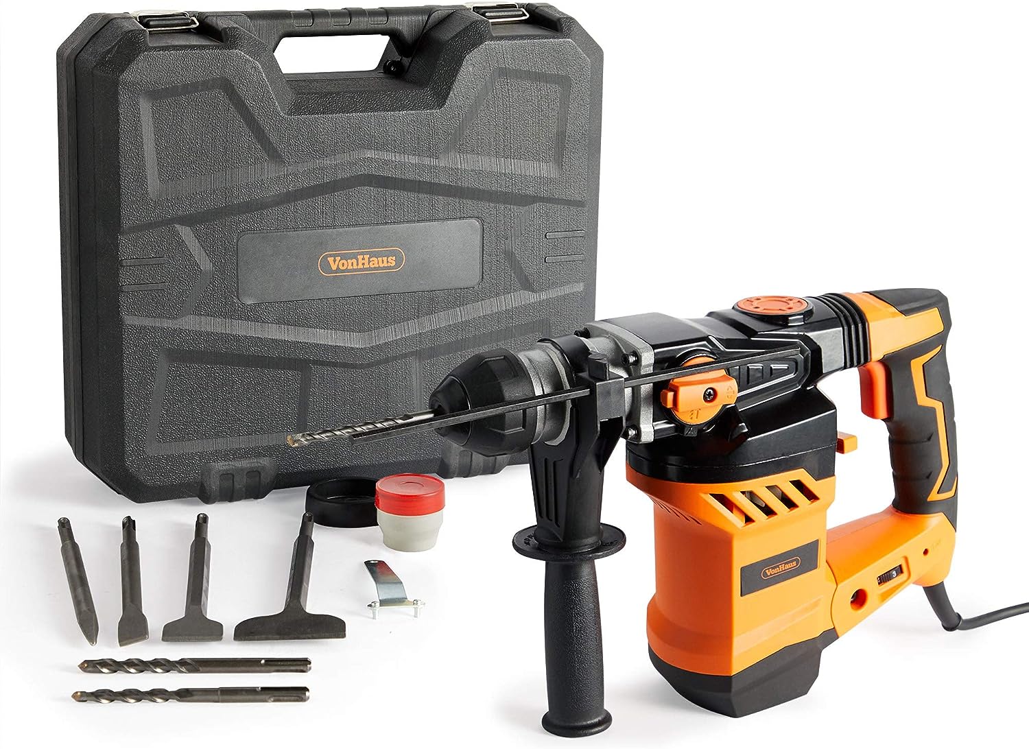 VonHaus 220 volt SDS Rotary Hammer Drill 1500W Hammer Impact Drill for Drilling and Chisel - Masonry & Demolition 3500144 220v 240 volts - 220 - Electronics