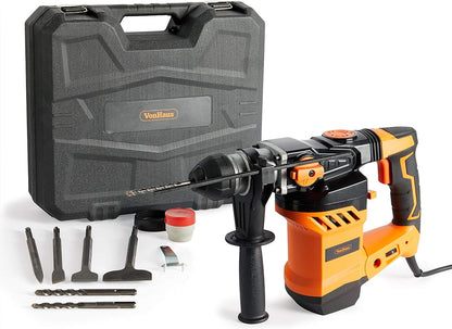 VonHaus 220 volt SDS Rotary Hammer Drill 1500W Hammer Impact Drill for Drilling and Chisel - Masonry & Demolition 3500144 220v 240 volts - 220 - Electronics