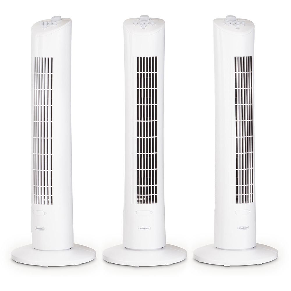 VonHaus 220 volt tower fan 31" White Tower Fan with Aroma Tray 2500014 220v 240 volts 50 hz - 220 - Electronics