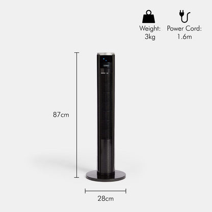 VonHaus 220 volt tower fan 35" Black Tower Fan 2500491 220v 240 volts 50 hz - 220 - Electronics