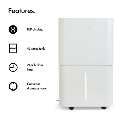 VonHaus 220 volts 20 Liter Dehumidifier 2500447 Dehumidifier Large with Air Filter - 220 - Electronics