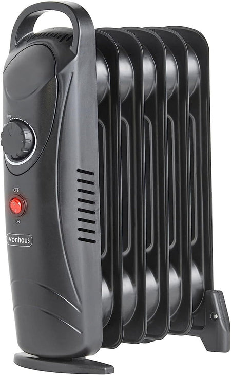 Vonhaus 220 volts 800 watts radiator oil filled heater 6 fin 220v 240 volt black 2500107 - 220 - Electronics