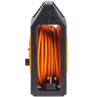 Vonhaus 220 volts extension cord reel cable 220v 240 volts euro with 4 outlets with overheat protection thermal cut off - 220 - Electronics