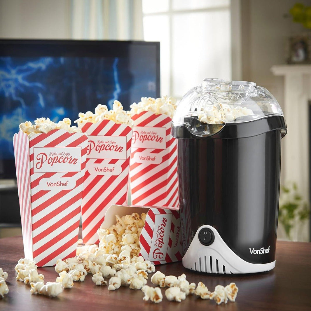Vonhaus 220 volts popcorn maker popcorn machine 220v 240 volts hot air circulation with 6 popcorn boxes - 220 - Electronics
