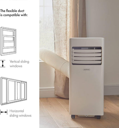 Vonhaus 220 volts portable ac air conditioner 7000 BTU 220v 240 volt 50 hz portable ac with window vent kit 2500490 - 220 - Electronics