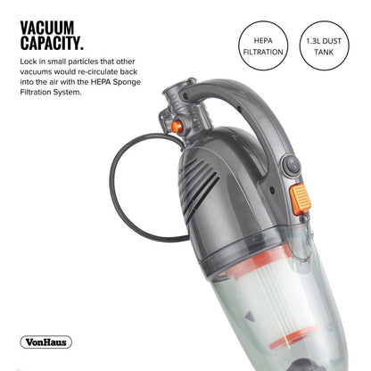 Vonhaus 3007796 Upright Stick & Handheld 2 - in - 1 Vacuum w/ HEPA | 800W - 220 volts - 220 - Electronics