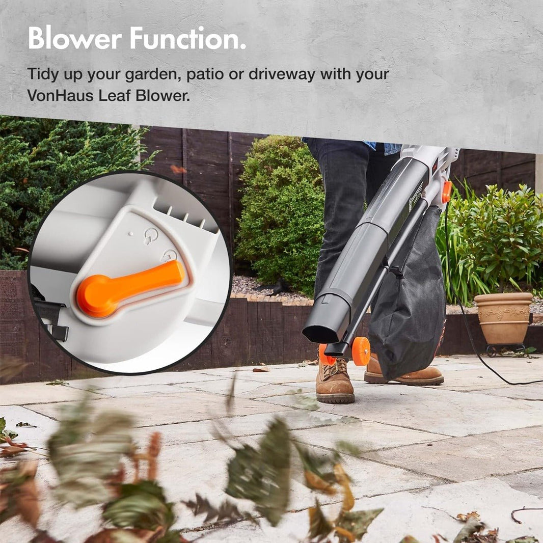 Vonhaus Pro 220 volt leaf blower mulcher and vacuum 3000 watts 220v 240 volts 50 hz with wheels - 220 - Electronics
