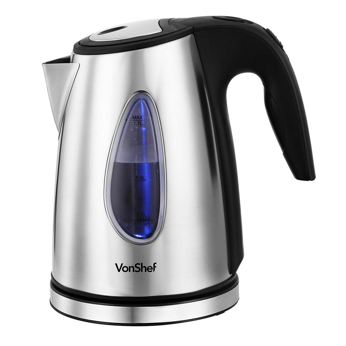 VonShef 13139 Stainless Steel Electric Cordless Kettle for 220 / 240 Volts - 220 - Electronics