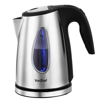 VonShef 13139 Stainless Steel Electric Cordless Kettle for 220 / 240 Volts - 220 - Electronics