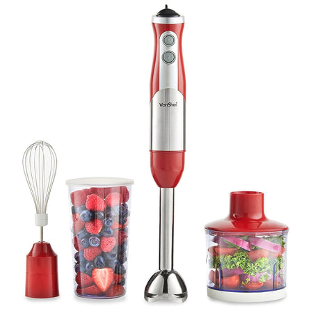 Vonshef 13141 3 - in - 1 Hand Blender for 220 Volts - Red - 220 - Electronics