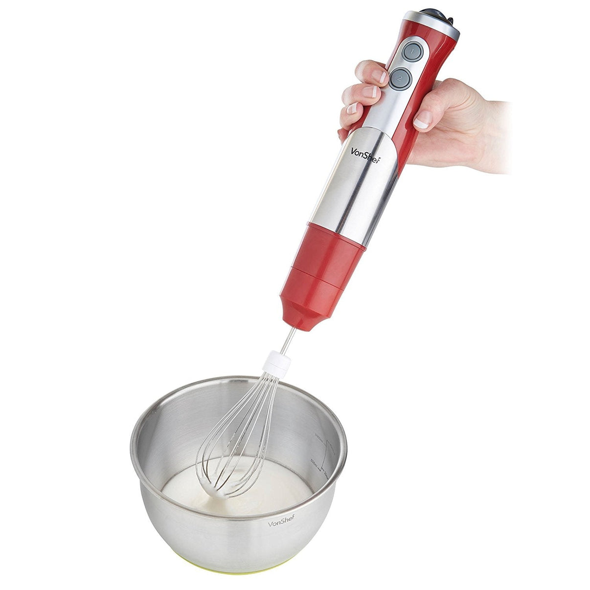 Vonshef 13141 3 - in - 1 Hand Blender for 220 Volts - Red - 220 - Electronics