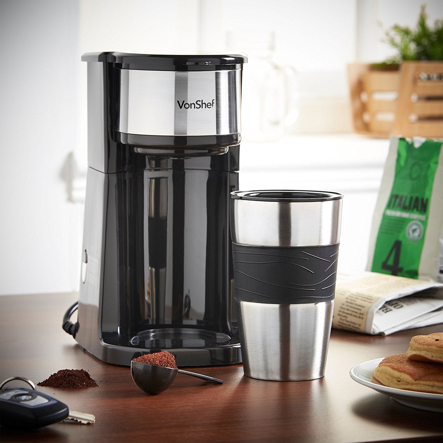 Vonshef 13166 One - Cup Coffee Maker for 220 Volts - 220 - Electronics