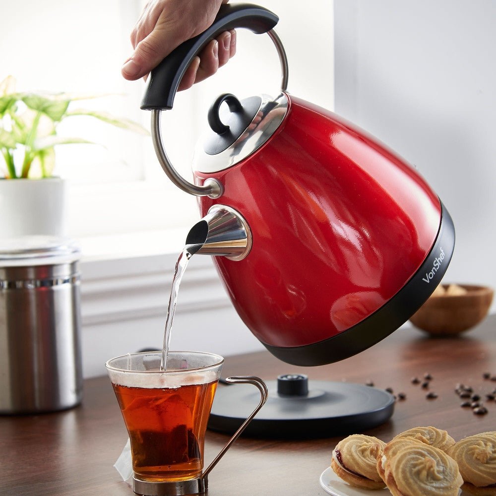 Vonshef 1.7L Pyramid Red Cordless Kettle 13349 for 220 - 240 volts - 220 - Electronics