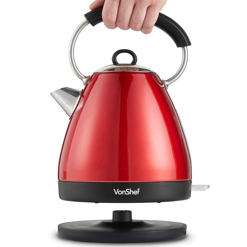 Vonshef 1.7L Pyramid Red Cordless Kettle 13349 for 220 - 240 volts - 220 - Electronics