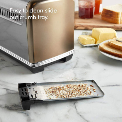 Vonshef 2 Slice Champagne Toaster 2000050 Side Slot 220v 240 volts Toaster - 220 - Electronics