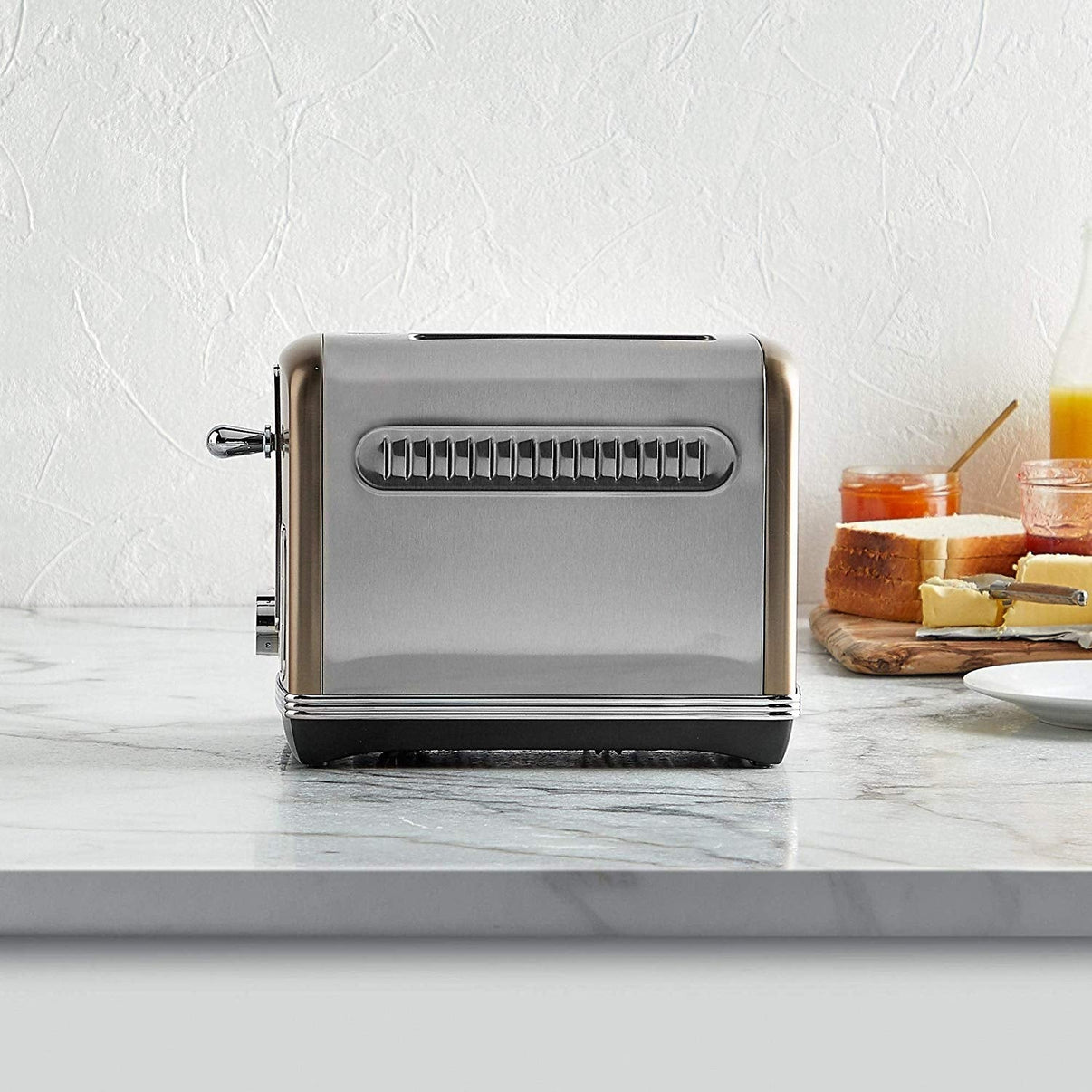 Vonshef 2 Slice Champagne Toaster 2000050 Side Slot 220v 240 volts Toaster - 220 - Electronics