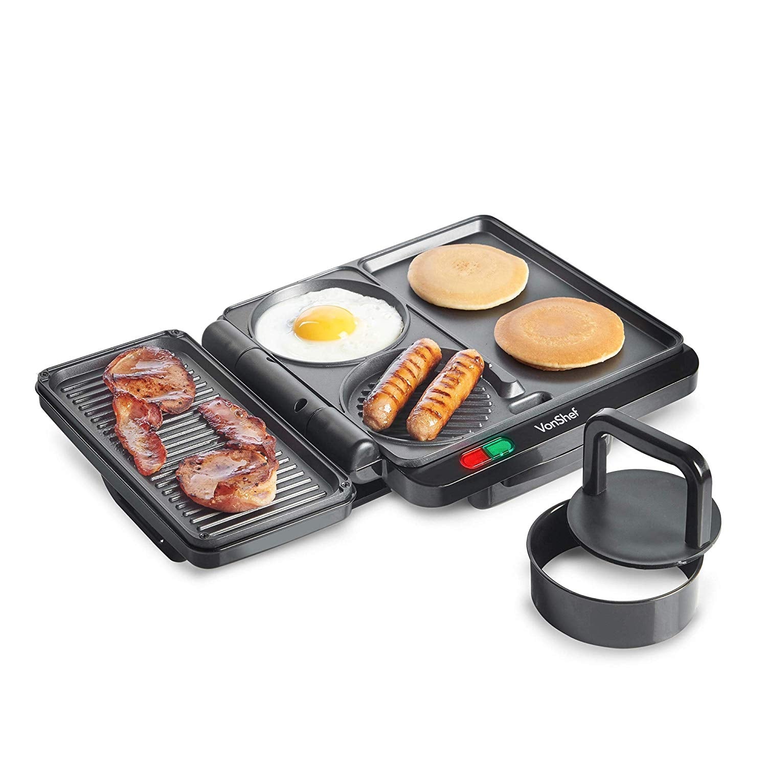 Vonshef 220 Volt 1100W Grill & Griddle 220v 240Volts 2000052 - 220 - Electronics