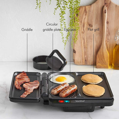 Vonshef 220 Volt 1100W Grill & Griddle 220v 240Volts 2000052 - 220 - Electronics