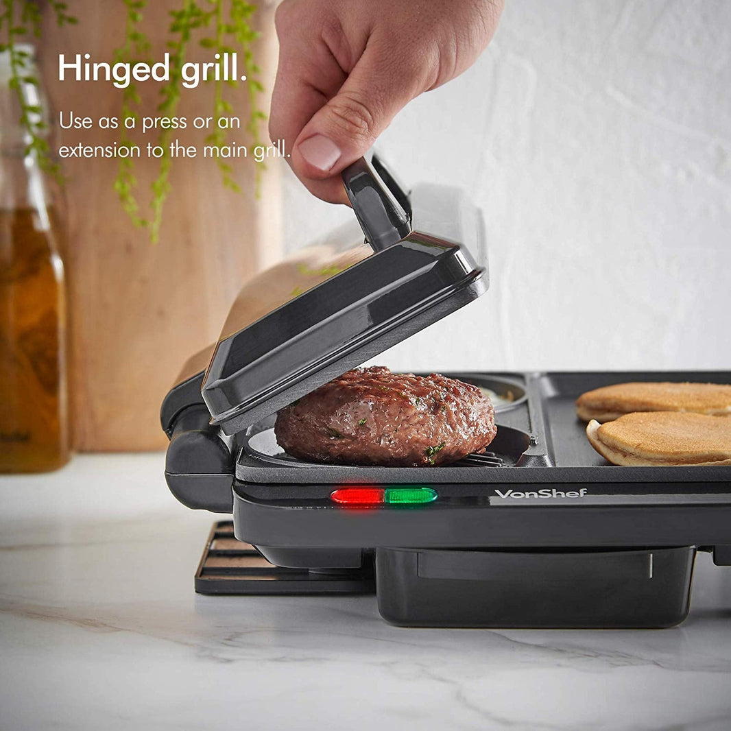 Vonshef 220 Volt 1100W Grill & Griddle 220v 240Volts 2000052 - 220 - Electronics