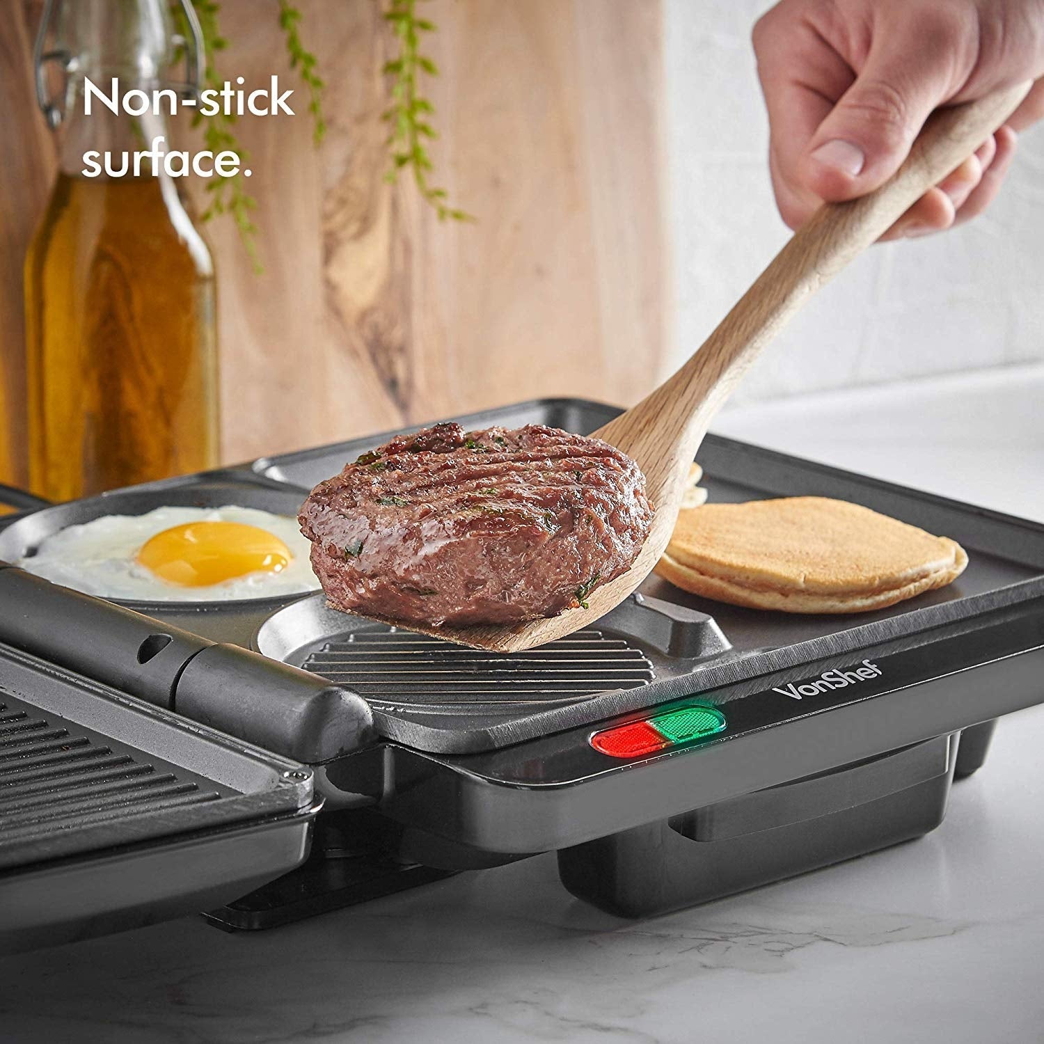 Vonshef 220 Volt 1100W Grill & Griddle 220v 240Volts 2000052 - 220 - Electronics