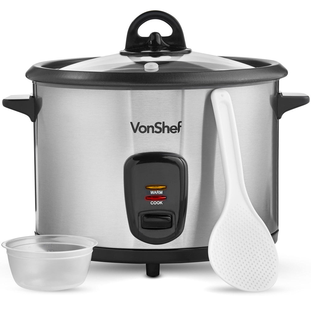 Vonshef 220 Volt 1.8L Rice Cooker Steamer with stainless steel housing, Non - Stick 13343 220 - 240 Volts - 220 - Electronics