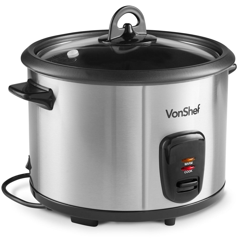 Vonshef 220 Volt 1.8L Rice Cooker Steamer with stainless steel housing, Non - Stick 13343 220 - 240 Volts - 220 - Electronics