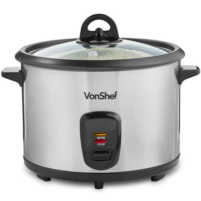 Vonshef 220 Volt 1.8L Rice Cooker Steamer with stainless steel housing, Non - Stick 13343 220 - 240 Volts - 220 - Electronics