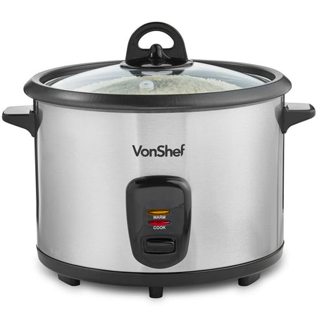 Vonshef 220 Volt 1.8L Rice Cooker Steamer with stainless steel housing, Non - Stick 13343 220 - 240 Volts - 220 - Electronics