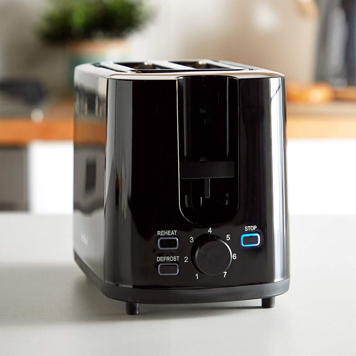 VonShef 220 volt 2 Slice Black Toaster 2000133 220v 240 volts 50 hz - 220 - Electronics